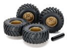 Tamiya Mini 4WD Grade Up Part No.552 Large Dia. Tire & Wheel Set for EZ Chassis (Wide Tread), TAM55521, 