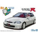 Aoshima1/24 Raku-Pla Snap Car No.09-CW EK9 Civic Type R 1997 Championship White, AOS68410, 