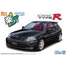 Aoshima1/24 Raku-Pla Snap Car No.09-SB EK9 Civic Type R 1997 Starlight Black Pearl, AOS68427, 