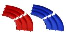 Tamiya Mini 4WD JAPAN CUP JUNIOR CIRCUIT CURVE SECTION SET (BLUE/RED, 2PCS. EACH), TAM95737, by TAMIYA