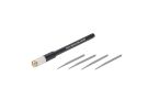Wave HG micro chisel set 4 blades + grip (black), WAV85560, by WAVE