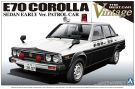 Aoshima 1/24 Toyota E 70 Series Corolla Sedan Early Type Patrol Car plastic kit, AOS10846, by AOSHIMA