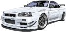Aoshima 1/24 The Tuned car 34 Mine's BNR34 Skyline GT-R '02 (Nissan), AOS05986, by AOSHIMA