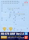 Bandai Gundam Decal 1/100 GD-68 MG MS-07B Gouf Ver.2.0, BAN02329, by BANDAI
