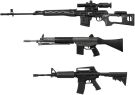 Platz 1/12 Realisitic Weapon Series Realistic Rifle (3Types 2 Each) Gun Metallic Coating Ver., PLZ72594, by PLATZ