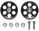 Tamiya Mini 4WD Grade Up Part HG LIGHTWEIGHT 19MM ALUMINUM BALL-RACE ROLLERS (RINGLESS/BLACK), TAM54988, by TAMIYA