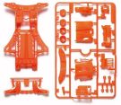 Tamiya Mini 4WD Grade Up Part FM-A FLUORESCENT-COLOR CHASSIS SET (ORANGE), TAM55091, by TAMIYA