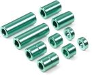 Tamiya Mini 4WD Grade Up Part ALUMINUM SPACER SET (12/6.7/6/3/1.5MM, 2PCS. EACH) (GREEN), TAM55152, by TAMIYA
