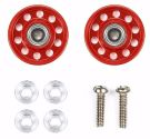 Tamiya Mini 4WD Grade Up Part LIGHTWEIGHT 13MM ALUMINUM BALL-RACE ROLLERS (RINGLESS/RED) (MINI 4WD LIMITED), TAM55497, by TAMIYA