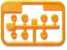Tamiya Mini 4WD Grade Up Part LOW-FRICTION PLASTIC BEARING SET (ORANGE) (MINI 4WD LIMITED), TAM55602, by TAMIYA