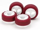 Tamiya Mini 4WD Grade Up Part LOW FRICTION SMALL DIAMETER NARROW TIRE (24MM) & 3 SPOKE WHEELS, TAM56340, by TAMIYA