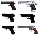 Platz 1/12 GUN - 1 Realistic Weapon Series Realistic Hand Gun (6 types) Plastic kit, PLZ24852, by PLATZ