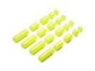 Tamiya Mini 4WD Grade Up Part LIGHTWEIGHT PLASTIC SPACER SET (12/6.7/6/3/1.5MM) (FLUORESCENT YELLOW), TAM54964, by TAMIYA