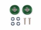 Tamiya 13mm Aluminum Ball-Race Rollers (Ringless/Green), TAM56128, by TAMIYA