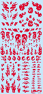 HI Q PARTS Tattoo Decal 03 "Fire" Red (1 piece), HIQ73257, by HI Q PARTS