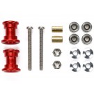 Tamiya Mini 4WD Grade Up Part LIGHTWEIGHT DOUBLE ALUMINUM ROLLERS (9-8MM/RED) (MINI 4WD LIMITED)  , TAM55626, by TAMIYA