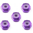 Tamiya Mini 4WD Grade Up Part 2MM ALUMINUM LOCK NUT (PURPLE, 5PCS.) (MINI 4WD LIMITED)  , TAM55558, by TAMIYA