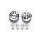 Tamiya Mini 4WD Grade Up Part Mini 4WD HG Aluminum Reversible Wheels for Low Profile Tires (2pcs), TAM71494, by TAMIYA