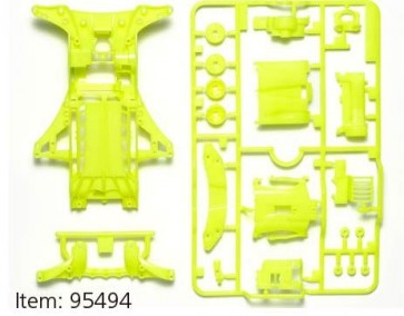 Tamiya Mini 4WD Grade Up Part FM-A FLUORESCENT-COLOR CHASSIS SET (YELLOW)  , TAM54940, by TAMIYA