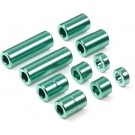 Tamiya Mini 4WD Grade Up Part ALUMINUM SPACER SET (12/6.7/6/3/1.5MM, 2PCS. EACH) (GREEN)  , TAM55152, by TAMIYA