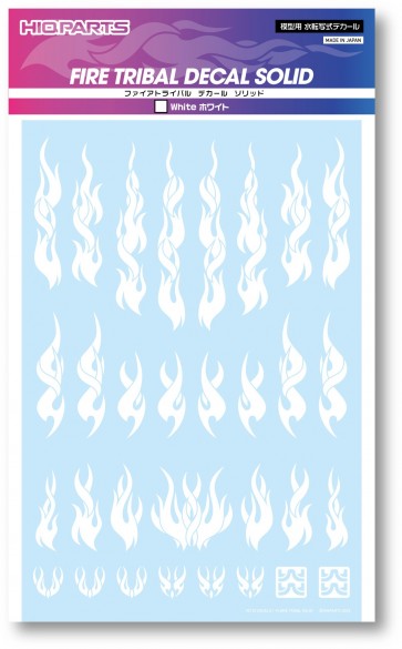 HI Q PARTS Fire Tribal Decal Solid White (1pcs), HIQ77316, by HI Q PARTS