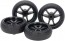 Tamiya Mini 4WD Grade Up Part No.546 (GP.546) Large Dia. Low Friction Arched Tires (31mm) & Carbon Wheels (V Spoke), TAM55460, by TAMIYA