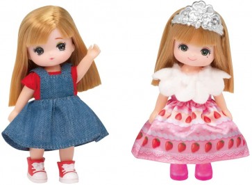 TAKARA TOMY Licca-chan LW-22 Miki-chan Maki-chan Dress Set Sweets Princess & Picnic Girl  , TAK53238, by TAKARA TOMY