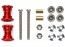 Tamiya Mini 4WD Grade Up Part LIGHTWEIGHT DOUBLE ALUMINUM ROLLERS (9-8MM/RED) (MINI 4WD LIMITED)  , TAM55626, by TAMIYA