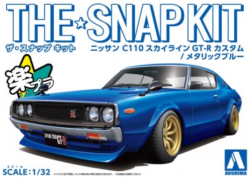 Aoshima 1/32 The Snap Kit No.18-SP4 Nissan C110 Skyline GT-R Custom (Metallic Blue), AOS66898, by AOSHIMA
