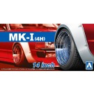 Aoshima 1/24 Mark Ⅰ (4H) 14 inches Plastic kit   (4 wheels & tires), AOS53874, by AOSHIMA
