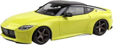 Aoshima 1/32 Raku-Pla Snap Kit No.17CU-IY Nissan RZ34 Fairlady Z Custom Wheel (Ikazuchi Yellow), AOS00049, by AOSHIMA