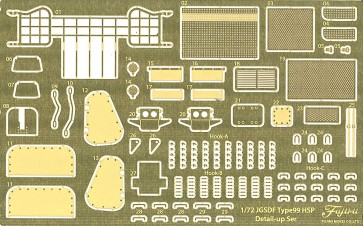 Fujimi 1/72 Military Series JGSDF TYPE 99 155MM SELF-PROPELLED HOWITZER PHOTO-ETCHED PARTS  , FUJ23204, by FUJIMI