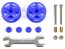 Tamiya Mini 4WD Grade Up Part GP.532 LOW FRICTION PLASTIC DOUBLE ROLLERS (BLUE/19-19MM), TAM55323, by TAMIYA