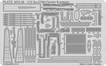 Platz etching parts for 1/72 Su-27 Flanker  (exterior use)  , PLZ38613, by PLATZ