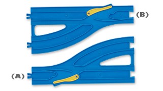 TAKARATOMY Plarail single track, double-track point rail (1 piece each) R-13 , TAK12105, by TAKARATOMY