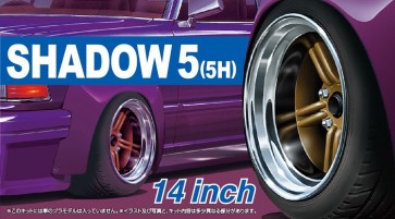 Aoshima 1/24 shadow 5 (5 H) 14 inches Wheel   (4 wheels & tires), AOS54376, by AOSHIMA