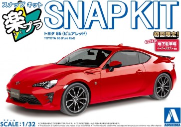 Aoshima 1/32 Raku-Pla Snap Kit No.8-PR Toyota 86 (Pure Red), AOS68878, by AOSHIMA