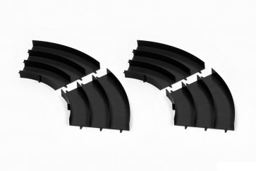 Tamiya JAPAN CUP JUNIOR CIRCUIT CURVE SECTION SET (BLACK) (4PCS SET)  , TAM55220, by TAMIYA