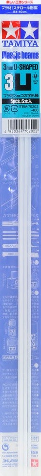 TAMIYA Plastic material 3mm U-shaped bar (5 pieces), TAM70202, by TAMIYA