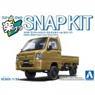 Aoshima 1/32 Raku-Pla Snap Kit No.05CU-OE Subaru Sambar Truck Custom Wheels (Olive), AOS03903, by AOSHIMA