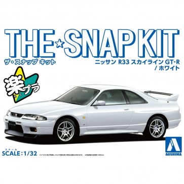 Aoshima 1/32 The Snap Kit No.15-C Nissan R33 Skyline GT-R (White), AOS64566, by AOSHIMA