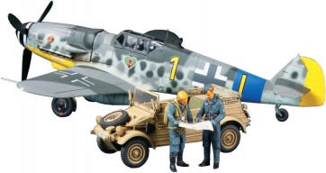 Tamiya 1/48 Messerschmitt Bf109 G-6 & Kubelwagen Type 82 Set, TAM52046, by TAMIYA