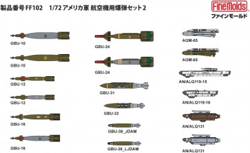 Fine Molds 1/72 United States Armed Forces Aircraft Bomb Set 2, FIN11025, by Fine Molds