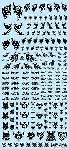 HiQ Parts Tattoo Decal 01 "Heart" Black (1 piece), HIQTTD-01-BLK, by HI Q PARTS