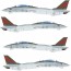 Platz 1/144 US Navy F-14A Tomcat VF-154 Black Knights 2 Unit Set, PLZ89875, by PLATZ