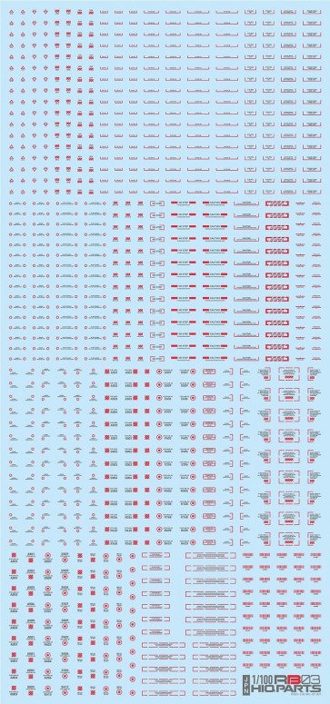HI Q PARTS 1/100 RB03 Caution Decals Red & Gray (1pk), HIQ89579, by HI Q PARTS
