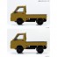Aoshima 1/32 Raku-Pla Snap Kit No.05CU-OE Subaru Sambar Truck Custom Wheels (Olive), AOS03903, by AOSHIMA