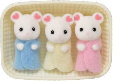 Epoch Sylvanian Families - Marshmallow Mouse Triplet  , EPC71504, by Epoch