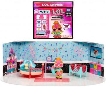 TAKARA TOMY L.O.L.Surprise! Furniture Bedroom with Neon Q. Tea.  , TAK54808, by TAKARA TOMY