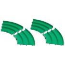 Tamiya Mini 4WD Grade Up Part JAPAN CUP JUNIOR CIRCUIT CURVE SECTION SET (GREEN, 4PCS.)  , TAM54919, by TAMIYA